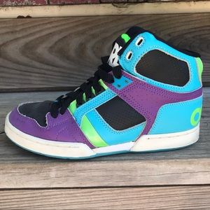 Cool blue/green/purple Osiris Skater shoes/sneaker